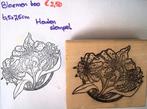 Bloemen 600  Houten stempel, Hobby en Vrije tijd, Ophalen of Verzenden, Gebruikt, Houten stempel