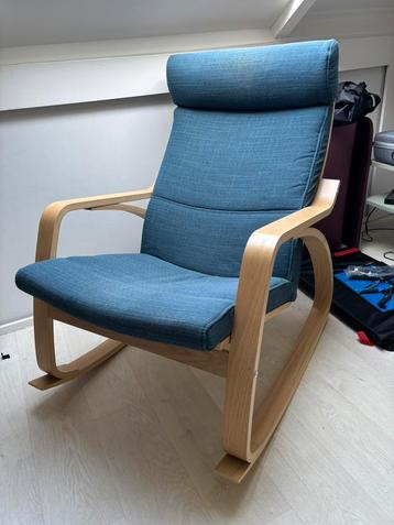 IKEA Poäng Stoel – Blauw Kussen – Zo Goed Als Nieuw  beschikbaar voor biedingen