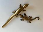 Vintage 2 Messing Salamander-Hagedis Hollywood Regency 50’s, Ophalen of Verzenden, Koper