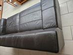 Donkerbruin leer Ikea bank, Huis en Inrichting, Banken | Bankstellen, Gebruikt, Driepersoons, Ophalen of Verzenden, 200 tot 250 cm