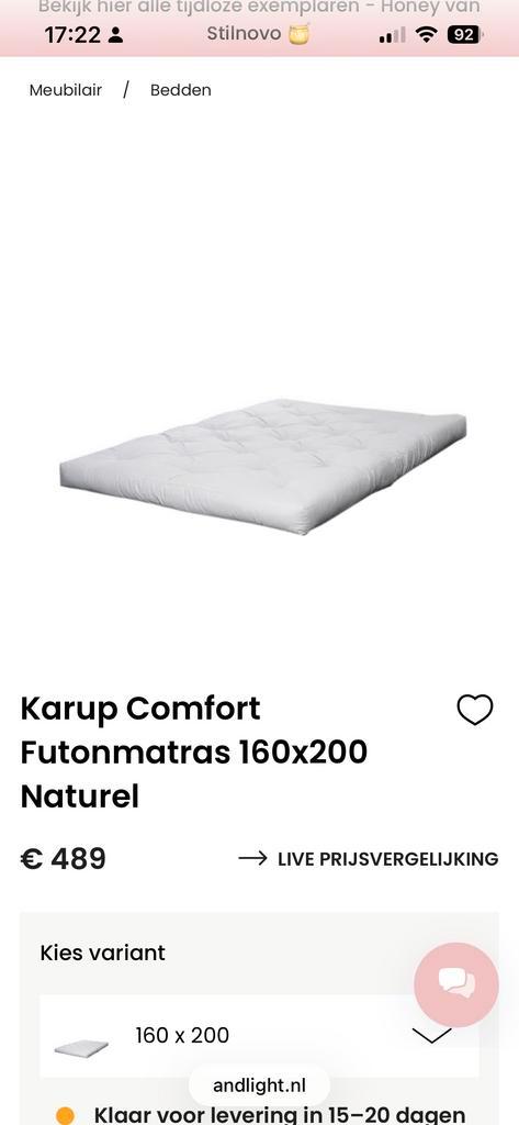 Nieuwstaat Karup Futon Matras - Amper Beslapen!, Huis en Inrichting, Slaapkamer | Matrassen en Bedbodems, Zo goed als nieuw, Matras