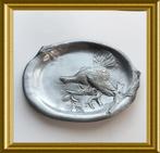 Vintage tinnen schaaltje, videpoche met afbeelding vogel, Antiek en Kunst, Antiek | Tin, Ophalen of Verzenden