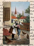 1908 Kindjes met kippen, Ophalen of Verzenden, Voor 1920, Gelopen, Kinderen