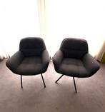 Twee grijze Dyyk Design eetkamerstoelen, Huis en Inrichting, Ophalen, Twee, Zo goed als nieuw, Stof