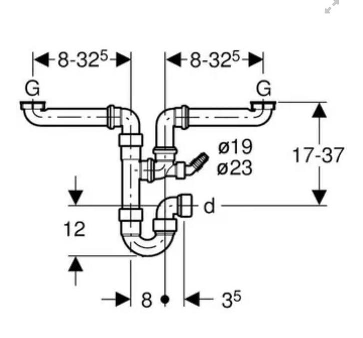 Echte keukenmonteurs Geberit sifons, Doe-het-zelf en Verbouw, Buizen en Afvoer, Nieuw, Afvoer, Pvc, Minder dan 2 meter, 80 mm of meer