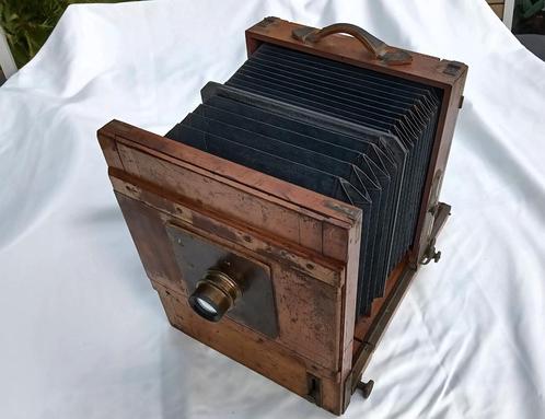 Houten balg camera, Audio, Tv en Foto, Fotocamera's Analoog, Gebruikt, Compact, Overige Merken, Ophalen