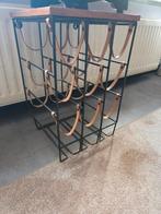 Wijnrek met mangohouten blad, Ophalen, 5 tot 15 flessen, Zo goed als nieuw, Minder dan 50 cm