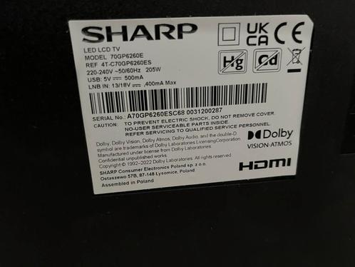 Alle interne onderdelen sharp 70gp6260e, Audio, Tv en Foto, Televisies, Zo goed als nieuw, QLED, 100 cm of meer, 4k (UHD), Sharp