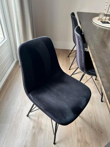 Eettafel stoelen veloers zwart beschikbaar voor biedingen