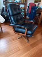 Vintage retro leren lounge fauteuil,  swiffel chair, Verzamelen, Retro, Ophalen, Huis en Inrichting