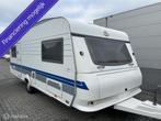 Hobby 575 2 enkele bedden voortent airco, Rondzit, Hobby, Koelkast, Bedrijf