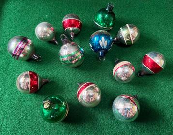 Set oude Ajeko kerstballen, vintage kerstversiering, ajeco beschikbaar voor biedingen