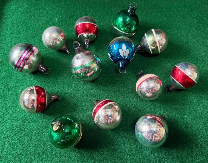 Set oude Ajeko kerstballen, vintage kerstversiering, ajeco, Diversen, Kerst, Gebruikt, Ophalen of Verzenden