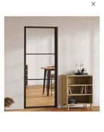 Binnendeur 83x201,5 cm ESG-glas en aluminium zwart, Huis en Inrichting, Badkamer | Complete badkamers, Ophalen of Verzenden, Nieuw