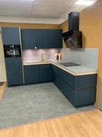 Keuken greeploos, Ophalen, Blauw, Dubbelwandige keuken, Greeploos