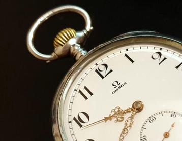 GROOT en antiek zilveren zakhorloge OMEGA uit 1912 !!MINT!! beschikbaar voor biedingen