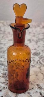 Antiek amberkleurig flesje Lamprect's L-H, Antiek en Kunst, Antiek | Glas en Kristal, Ophalen of Verzenden