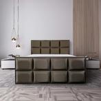 Boxspring Londen, Grijs, Hout, Nieuw, Tweepersoons