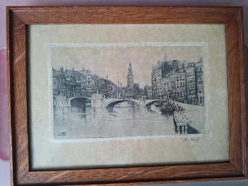 Gesigneerde pentekening uit 1918 Amsterdam  beschikbaar voor biedingen