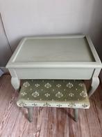 Franse Vintage Antieke kleptafel met krukje, Huis en Inrichting, Stoelen, Ophalen, Gebruikt, Overige kleuren, Eén