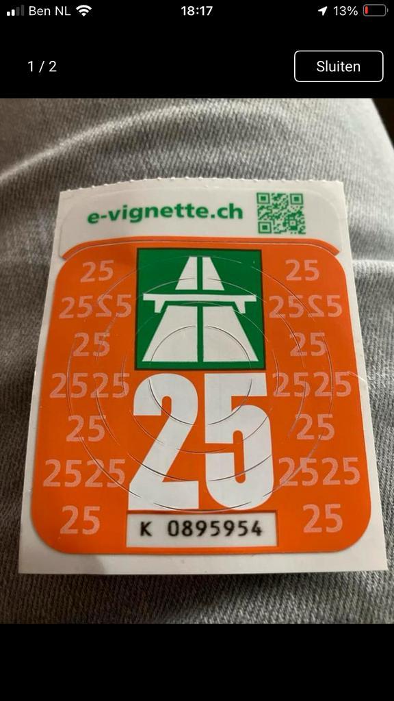 Vignet Zwitserland geldig tot januari 2026, Tickets en Kaartjes, Autovignetten, Drie personen of meer