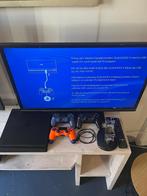 PlayStation 4 met tv en accessoires, Met 2 controllers, Ophalen of Verzenden, Zo goed als nieuw, Slim