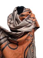 Vintage horsebit en paarden print sjaal, Ophalen of Verzenden, Zo goed als nieuw, Maat 46/48 (XL) of groter, Sjaal