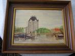 olieverf schilderij Witte Huis Rotterdam ingelijst gesign., Antiek en Kunst, Kunst | Schilderijen | Klassiek, Ophalen of Verzenden
