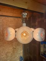 Vintage glazen Murano hanglamp, 6 bollen, Ophalen, Vintage, ?, Zo goed als nieuw