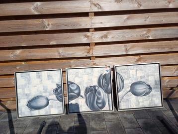 leuke 3 luik schilderij olieverf beschikbaar voor biedingen