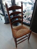 6x stoel eiken met rieten zitting, Huis en Inrichting, Stoelen, Ophalen, Riet of Rotan, Bruin, Zo goed als nieuw