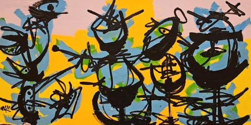 Marc - Cobra schilderij Titel vogelnest 150x80cm, Antiek en Kunst, Kunst | Schilderijen | Abstract, Ophalen of Verzenden