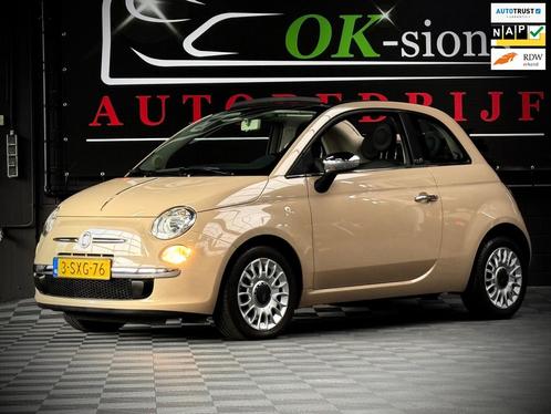 Fiat 500 Cabrio Beige/Cappuccino/Airco/PDC/NAP/NL auto, Auto's, Fiat, Bedrijf, Te koop, ABS, Airbags, Airconditioning, Centrale vergrendeling