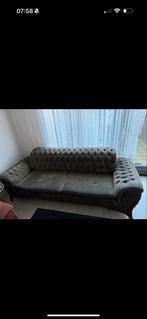 3/4 Zits Bank & Fauteuils - Chesterfield Stijl, Huis en Inrichting, Fauteuils, Ophalen, Gebruikt, Stof, 75 tot 100 cm