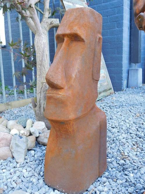 MOAI XXL, groot stenen beeld, van de paaseilanden, oxide., Tuin en Terras, Tuinbeelden, Overige typen, Steen, Ophalen of Verzenden