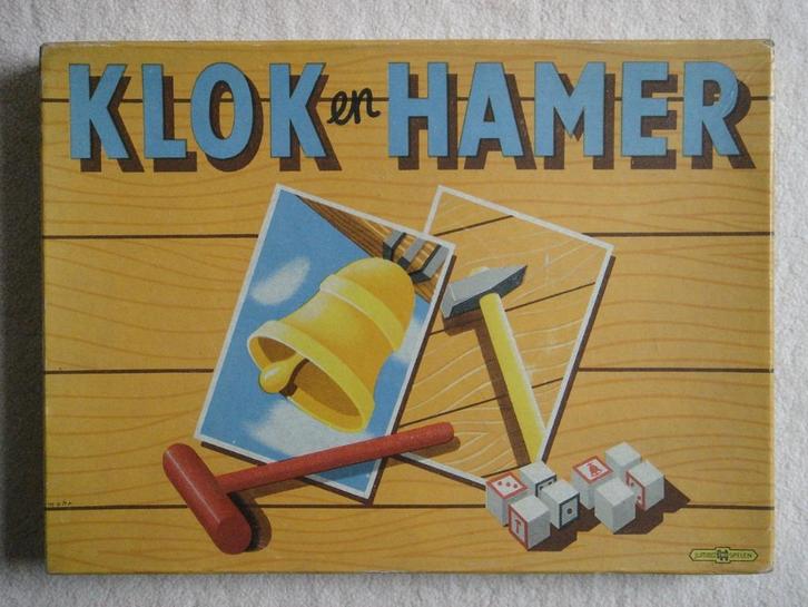 LEUK: Klok en Hamer - Nostalgisch VINTAGE spel Jumbo 1946, Hobby en Vrije tijd, Gezelschapsspellen | Bordspellen, Gebruikt, Drie of vier spelers