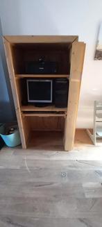 Computerkast / Bureau - Hout - Afsluitbaar, Huis en Inrichting, Kasten | Computermeubels, Ophalen, Gebruikt, 70 tot 120 cm, 120 tot 170 cm