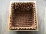 Rotan mand met houten rand, Ophalen of Verzenden, Gebruikt, Overige houtsoorten, Minder dan 50 cm