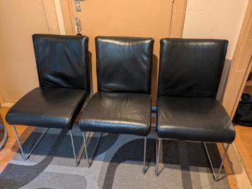 3 echt leren stoelen voor in de woonkamer of eetkamer ZGAN! beschikbaar voor biedingen