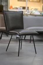 2 x luxe eetkamerstoel Sanne Jess Design leer Luxor Grey, Huis en Inrichting, Stoelen, Ophalen, Twee, Bruin, Zo goed als nieuw