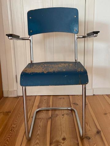 Buisframe stoel voor eetkamer of bureau - Opknapper beschikbaar voor biedingen