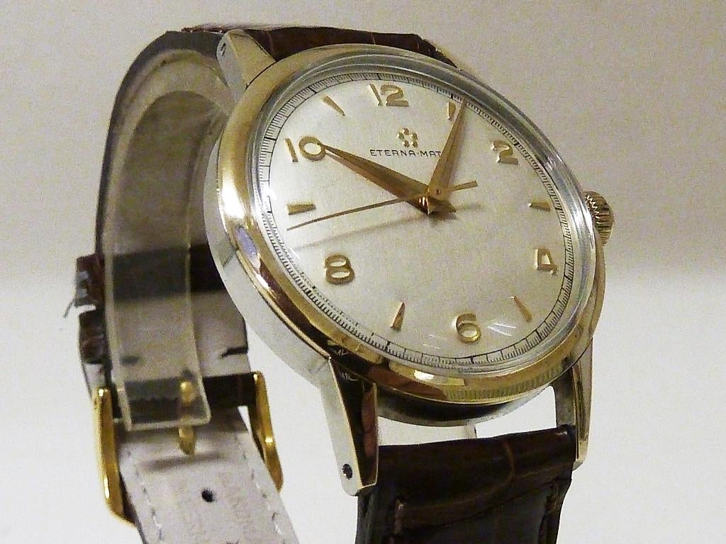 Eterna-Matic Caliber 1253 CU – Vintage ca. 1950, Overige merken, Staal, Met bandje, Polshorloge