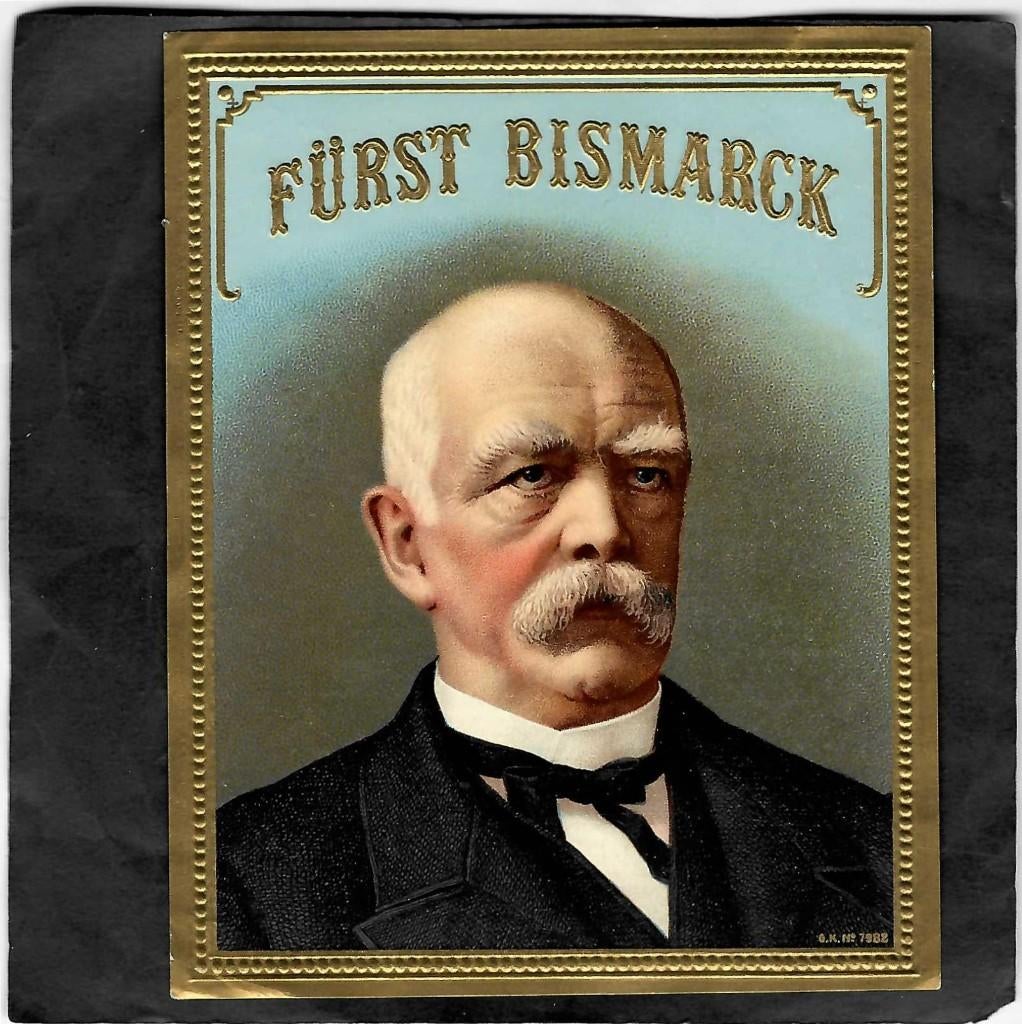 Furst Bismarck   etiket   gk 7282, Ophalen of Verzenden, Gebruikt, Sigarenbandjes
