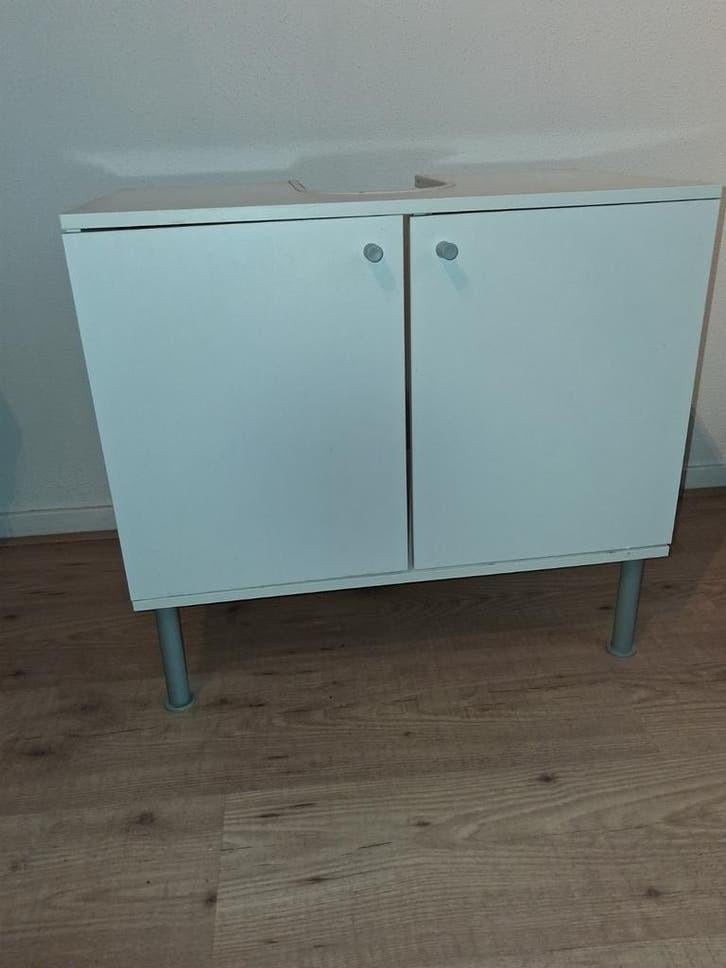 Wastafelonderkast wit met twee deuren, Huis en Inrichting, Badkamer | Badkamermeubels, Ophalen, Gebruikt, 50 tot 100 cm, Minder dan 100 cm