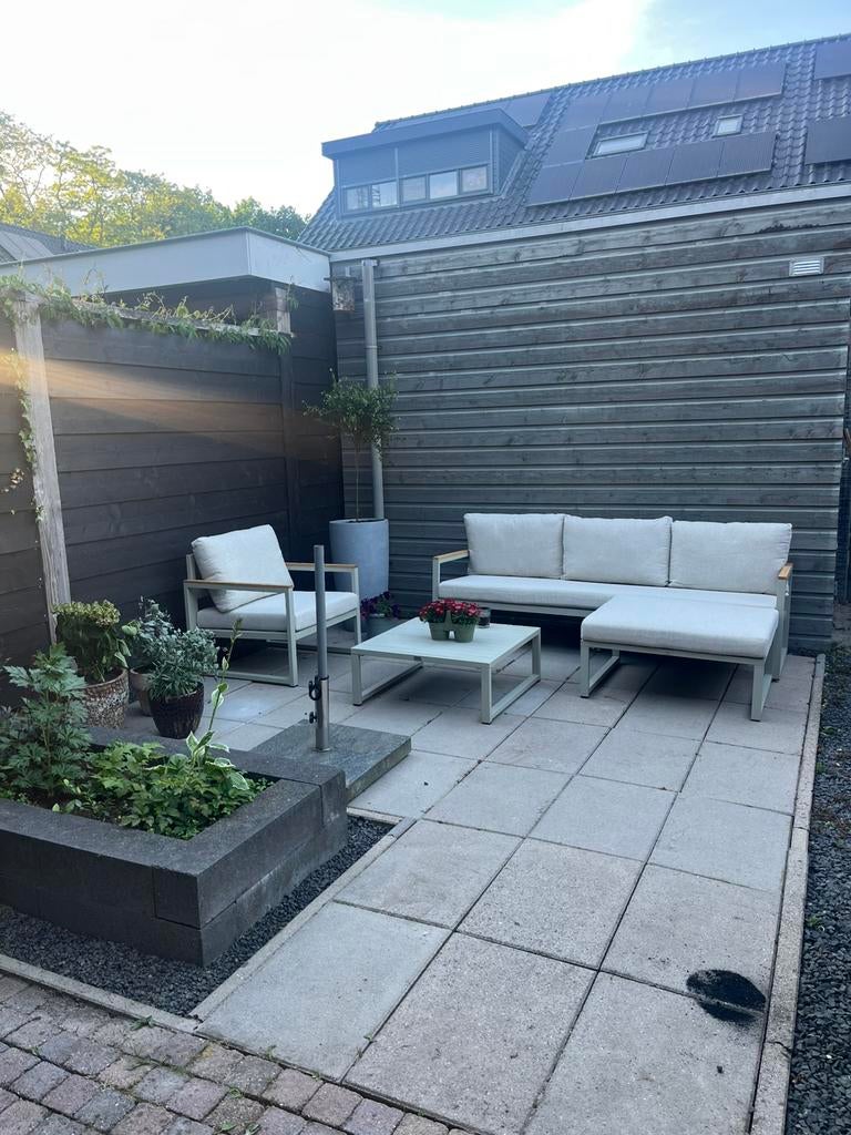 Loungeset te koop!, Ophalen of Verzenden, Zo goed als nieuw, Aluminium, Hocker