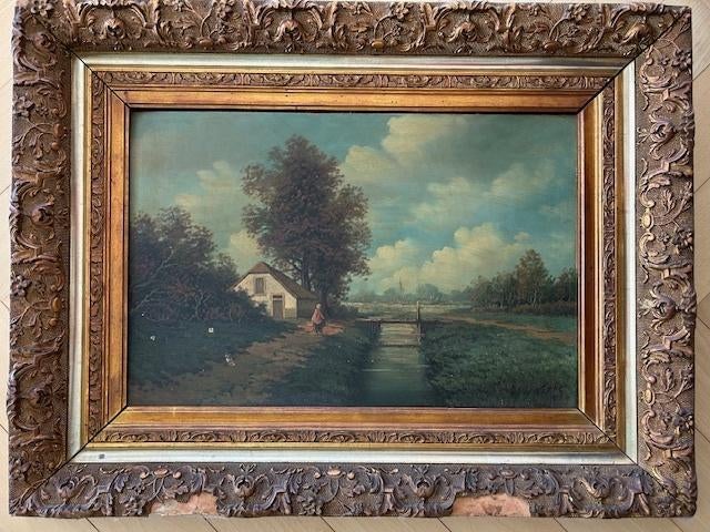 olieverf schilderij, Antiek en Kunst, Kunst | Schilderijen | Klassiek, Ophalen