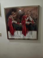 Schilderij ballerina's rood, ingelijst, 50 tot 75 cm, Ophalen of Verzenden, Zo goed als nieuw, Schilderij