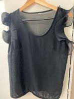 zwarte voile top met roezelmoutjes 40, Maat 38/40 (M), Zwart, Ophalen of Verzenden, Zo goed als nieuw