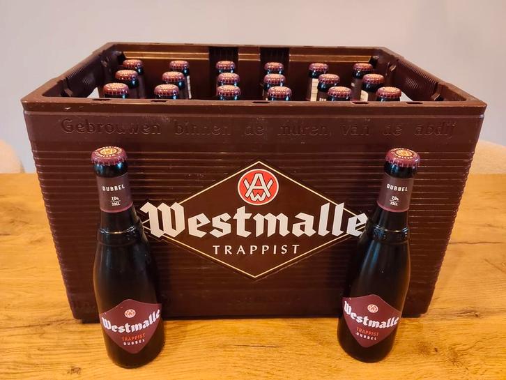 Krat Westmalle Dubbel trappist speciaalbier, Verzamelen, Biermerken, Nieuw, Flesje(s), Overige merken, Ophalen
