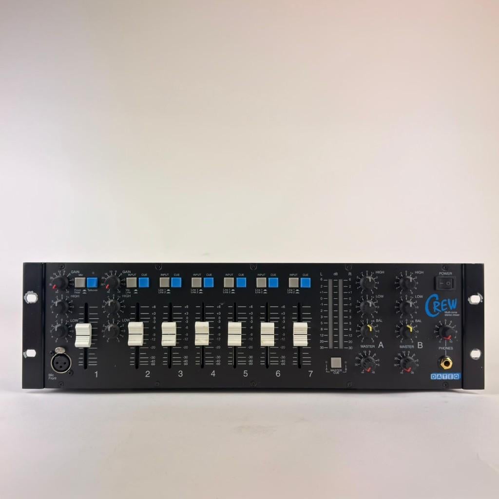 DATEQ Crew analoge installatie mixer, Ophalen of Verzenden, Gebruikt, 5 tot 10 kanalen, Microfooningang